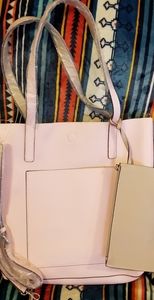 Reversible tote purse with shoulder strap &wallet